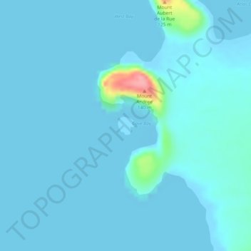 Mapa topográfico Oriental Island, altitud, relieve