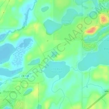 Mapa topográfico Mallen Pit, altitud, relieve