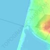 Mapa topográfico Praia da Costa de Santo André, altitud, relieve