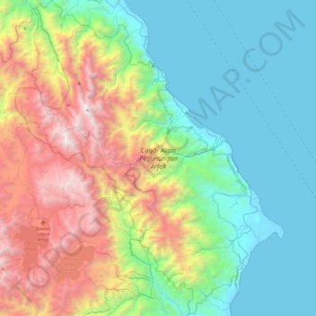 Mapa topográfico Arfak Mountains Nature Reserve, altitud, relieve