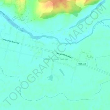 Mapa topográfico Екатеринославка, altitud, relieve