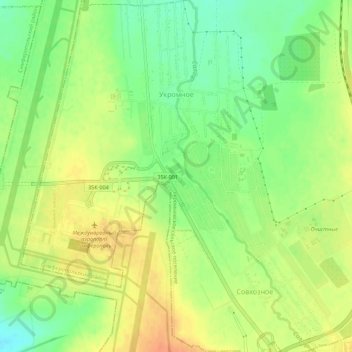 Mapa topográfico Укромное, altitud, relieve