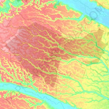 Mapa topográfico Parque Nacional do Pau Brasil, altitud, relieve