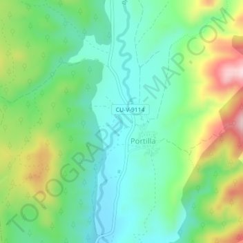 Mapa topográfico rio Villalvilla, altitud, relieve