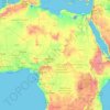 Mapa topográfico África, altitud, relieve