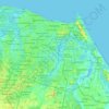 Mapa topográfico Fortaleza, altitud, relieve