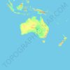 Mapa topográfico Australia, altitud, relieve